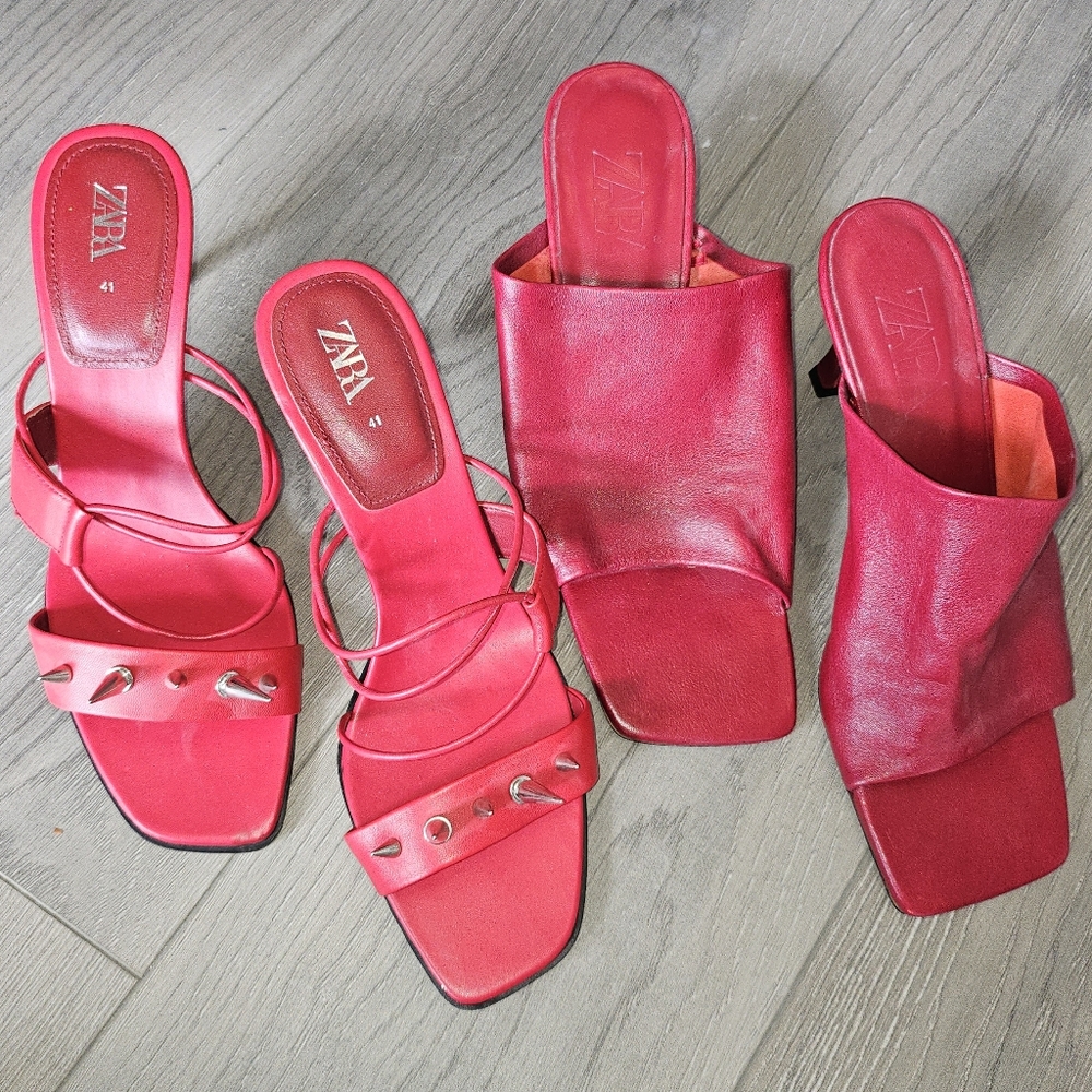 Zara Women's Red Heeled Sandals